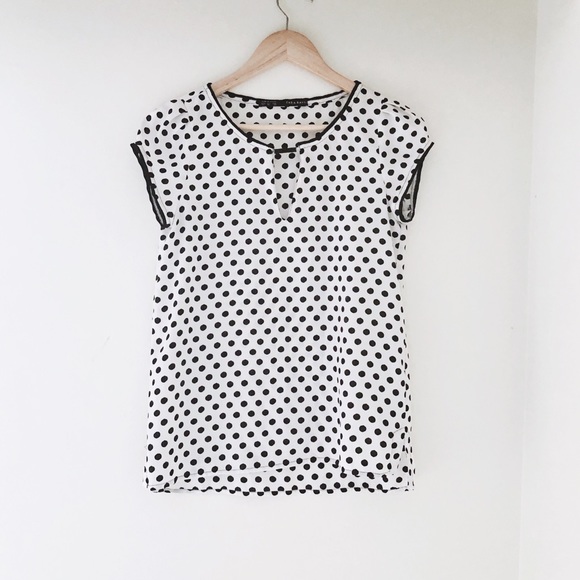ZARA Polka Dot Blouse - Picture 1 of 8